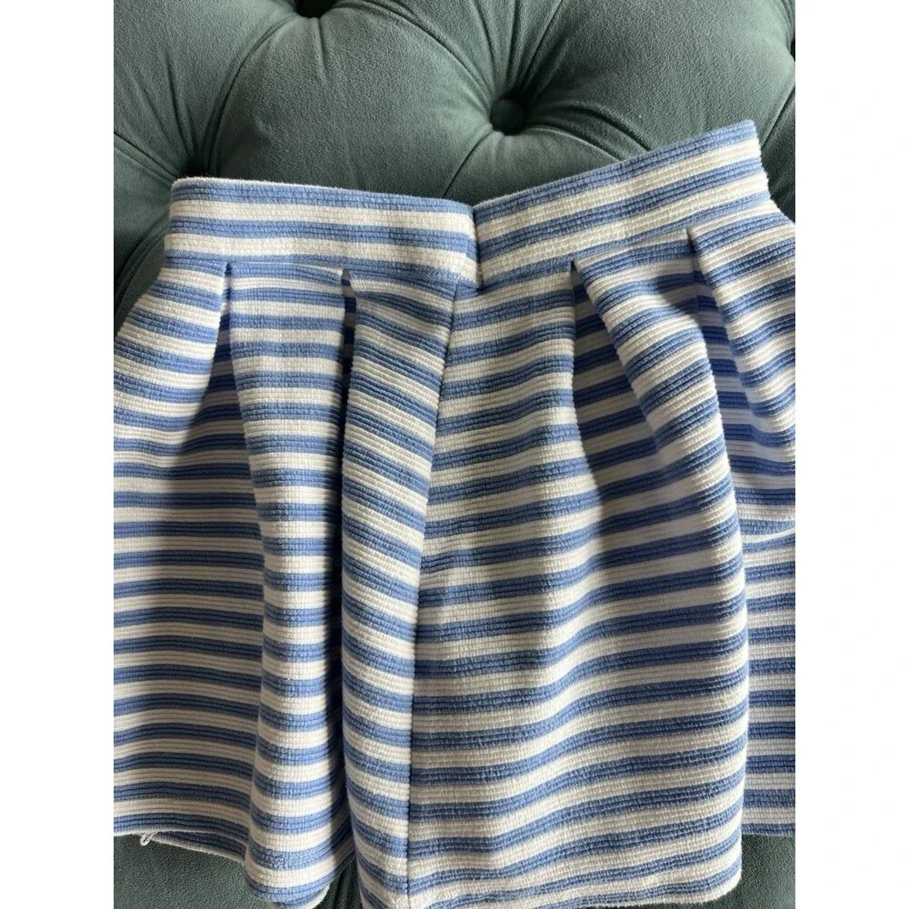 Gymboree skirt girl’s 8 Spring Prep white blue stripe pleat **READ**
